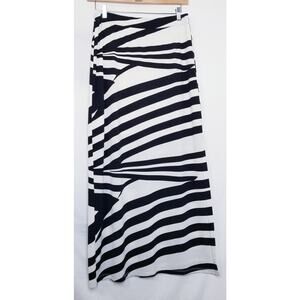 Black and White Striped Women's Maxi Skirt